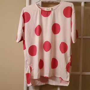 Fantastic Fawn pink dots tee shirt